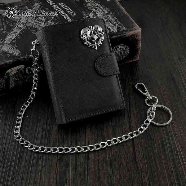 mens genuine leather snap card money skull biker wallet with safe key chain, Red;black
mens genuine leather snap card money skull biker wallet with safe key chain, Red;black