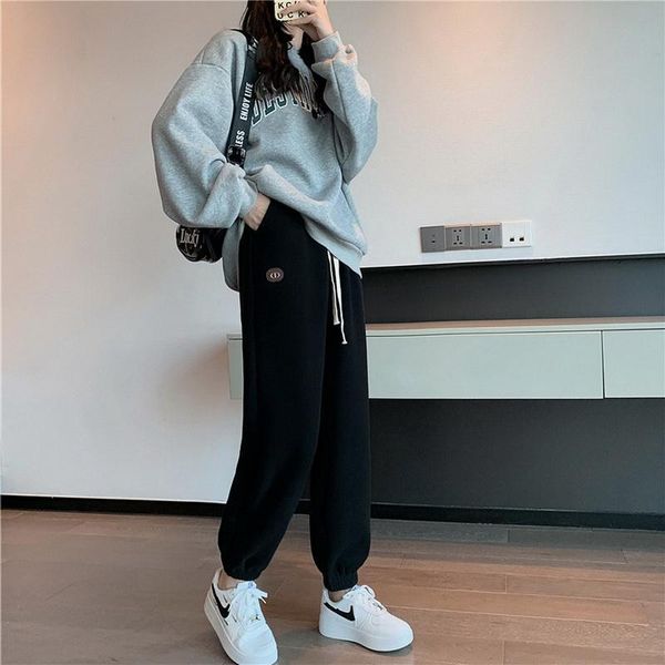 women's pants & capris 2021 witer women black vintage plus velvet thickening sweatpants loose casual jogger trousers female external we, Black;white
women's pants & capris 2021 witer women black vintage plus velvet thickening sweatpants loose casual jogger trousers female external we, Black;white