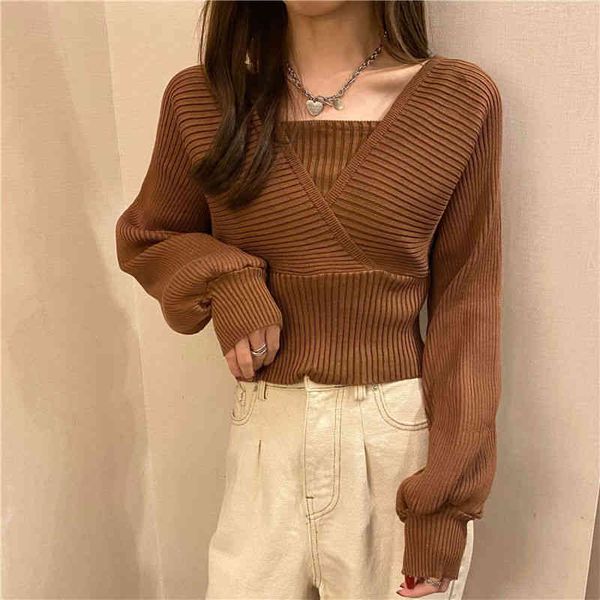 women's high neck long short sve sweater, two pullover sweater, fashion y2k, autumn 2021, White;black
women's high neck long short sve sweater, two pullover sweater, fashion y2k, autumn 2021, White;black