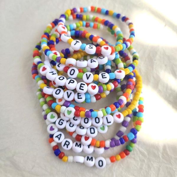 beaded, strands 2021 fashion boho custom bead letter bracelet initial multicolor handmade summer beach diy jewelry gift for women men, Black
beaded, strands 2021 fashion boho custom bead letter bracelet initial multicolor handmade summer beach diy jewelry gift for women men, Black