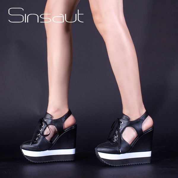 sinsaut 2021 est women shoes summer sandals super high wedge slingback black yellow party casual
