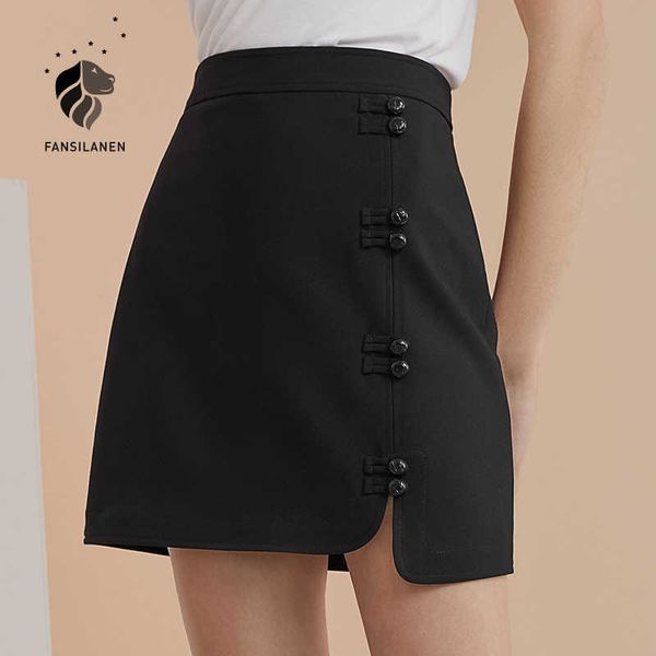 fansilanen chinese style short a-line skirt women vintage high waist black summer elegant female asymmetrical 210607
fansilanen chinese style short a-line skirt women vintage high waist black summer elegant female asymmetrical 210607