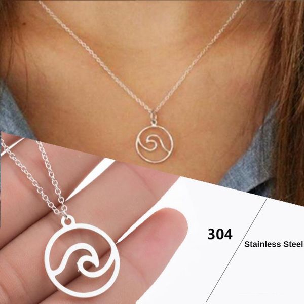 pendant necklaces sea wave necklace fashion simple series clavicle chain choker trendy charm small gift for women, Silver
pendant necklaces sea wave necklace fashion simple series clavicle chain choker trendy charm small gift for women, Silver