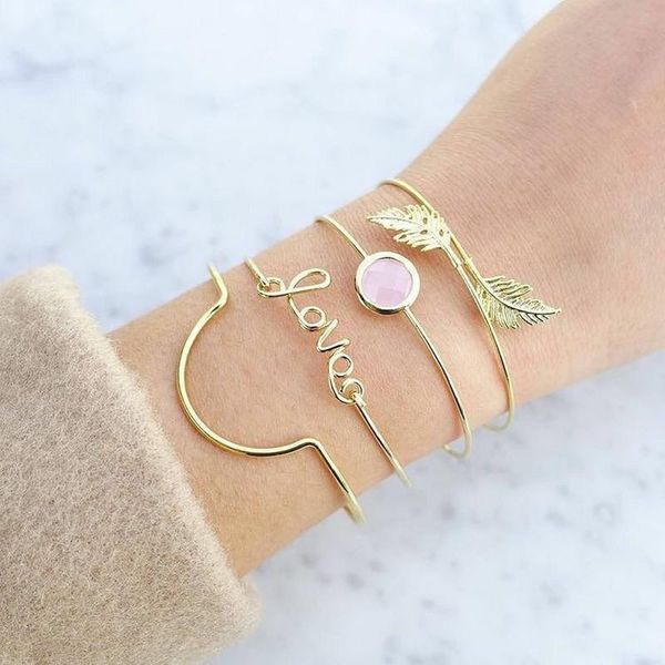 pcs/ set women trendy letter love crystal leaves chain multilayer gold bracelet girl jewelry gift wedding bangle, Black
pcs/ set women trendy letter love crystal leaves chain multilayer gold bracelet girl jewelry gift wedding bangle, Black