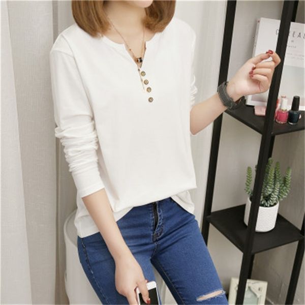 tees women's t-shirt2021 spring autumn long sleeve t-shirt loose and fat mm large small v-neck versatile bottom shirt, White
tees women's t-shirt2021 spring autumn long sleeve t-shirt loose and fat mm large small v-neck versatile bottom shirt, White