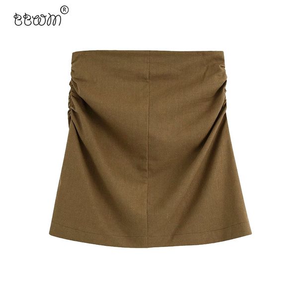 women fashion ruched linen mini skirt vintage high waist back zipper skirts chic faldas mujer 210520, Black
women fashion ruched linen mini skirt vintage high waist back zipper skirts chic faldas mujer 210520, Black