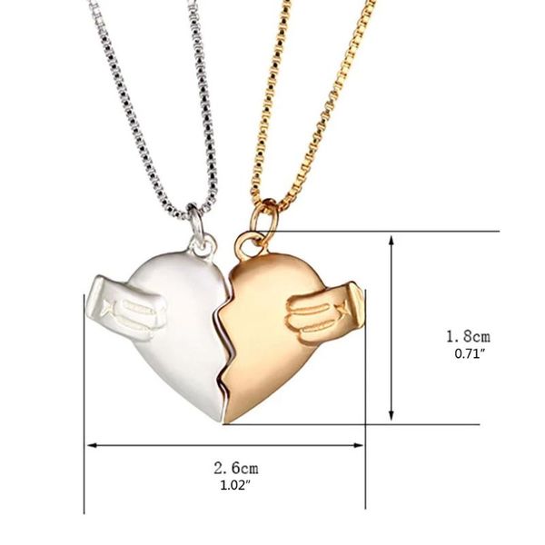 pendant necklaces 2pcs/set lovers heart chain couple necklace strong magnetic distance for girlfriend men women, Silver
pendant necklaces 2pcs/set lovers heart chain couple necklace strong magnetic distance for girlfriend men women, Silver