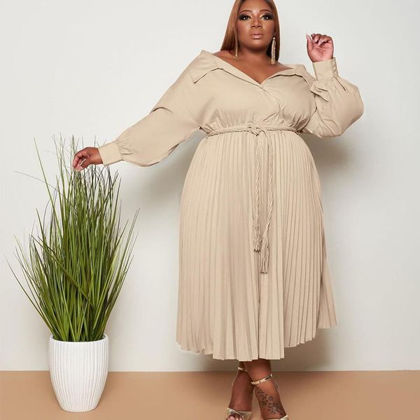 plus size dresses women clothing elegant office ladies vintage dress with lace up pleated midi wholesale drop, Black
plus size dresses women clothing elegant office ladies vintage dress with lace up pleated midi wholesale drop, Black