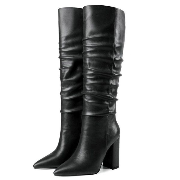 boots black beige white slouchy women chunky heel knee high pointed toe fold heels winter shoes woman size 42 43
boots black beige white slouchy women chunky heel knee high pointed toe fold heels winter shoes woman size 42 43