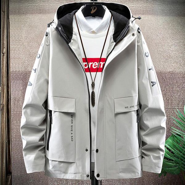 men's jackets 2021 spring autumn hooded casual jacket streetwear letter printed clothing windbreaker coat big size 8xl, Black;brown
men's jackets 2021 spring autumn hooded casual jacket streetwear letter printed clothing windbreaker coat big size 8xl, Black;brown