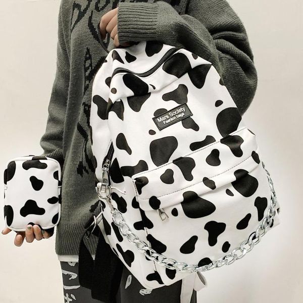 backpack trendy women cute cow printing school bag for teenager girls fashion rucksack waterproof lady travel mochila
backpack trendy women cute cow printing school bag for teenager girls fashion rucksack waterproof lady travel mochila