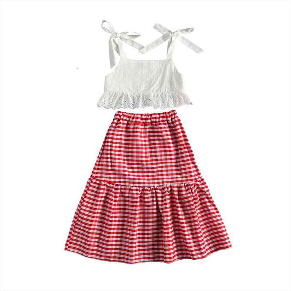 infant kids baby girl sling crop set bandage sleeve lace shirt and plaid print long skirt 2 piece 2-7t, White
infant kids baby girl sling crop set bandage sleeve lace shirt and plaid print long skirt 2 piece 2-7t, White
