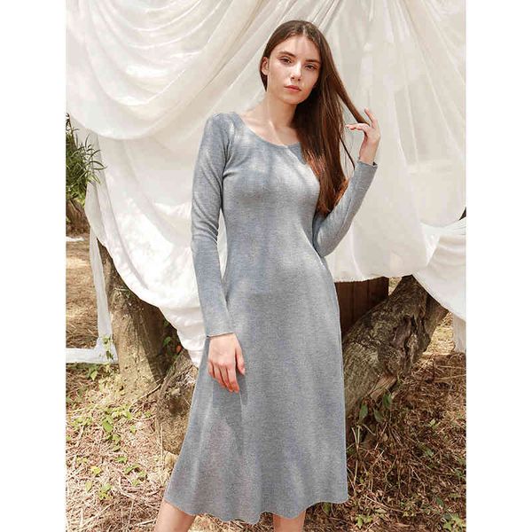 around the long sleeve loose solid autumn dress knitted round neck cozy, Black;gray
around the long sleeve loose solid autumn dress knitted round neck cozy, Black;gray