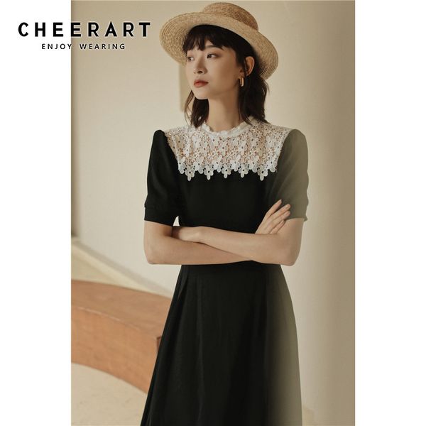 vintage hofn patchwork lace tunic long midi dress women puff sleeve summer short a line ladies clothing 210427, Black;gray
vintage hofn patchwork lace tunic long midi dress women puff sleeve summer short a line ladies clothing 210427, Black;gray