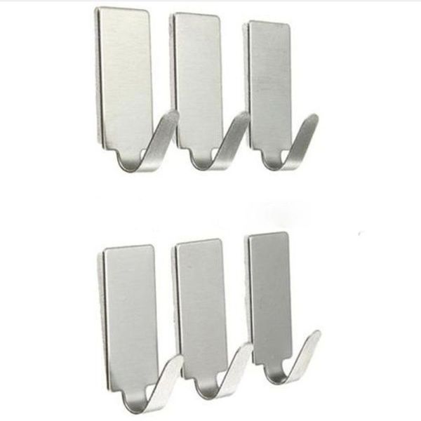 hooks & rails 6pcs self adhesive home kitchen wall door stainless steel holder hook hanger for hanging drop 2021
hooks & rails 6pcs self adhesive home kitchen wall door stainless steel holder hook hanger for hanging drop 2021