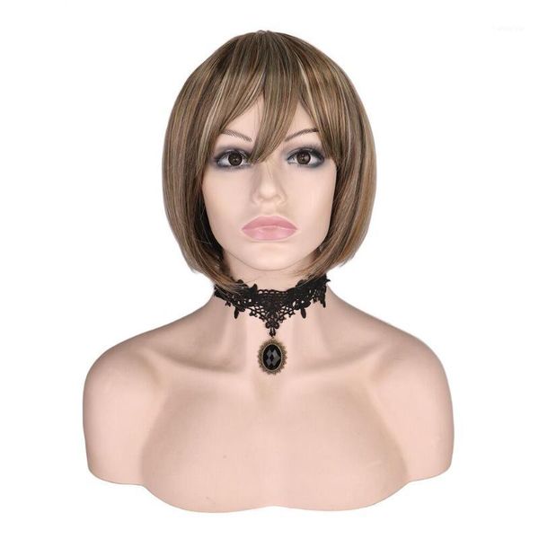women short straight blonde highlighted bob wig natural hair heat resistant synthetic wigs1, Black
women short straight blonde highlighted bob wig natural hair heat resistant synthetic wigs1, Black