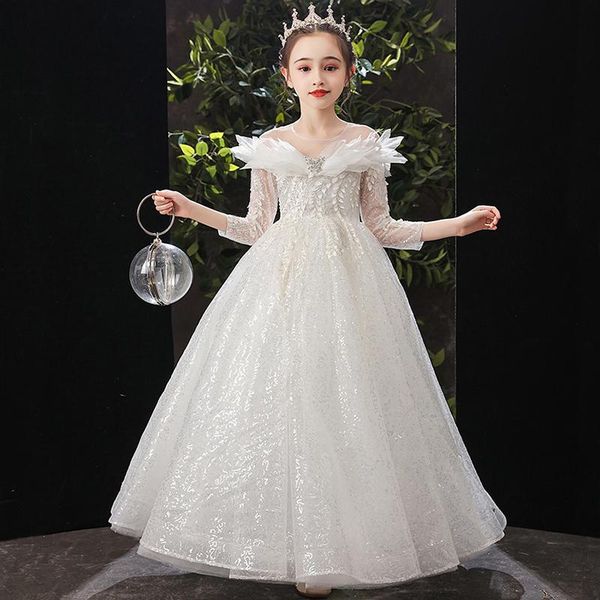 girl's dresses 3d floral decoration mesh ball gown o neck sequins beadings flower girl dress three quarter sleeves robe for birthday pa, Red;yellow
girl's dresses 3d floral decoration mesh ball gown o neck sequins beadings flower girl dress three quarter sleeves robe for birthday pa, Red;yellow