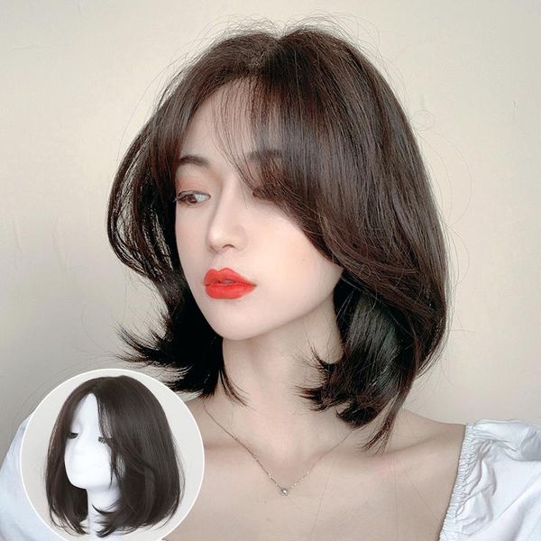 synthetic wigs lanlna wig female short hair human inner buckle pear flower roll bobo head cover fluffy natural bobo., Black
synthetic wigs lanlna wig female short hair human inner buckle pear flower roll bobo head cover fluffy natural bobo., Black