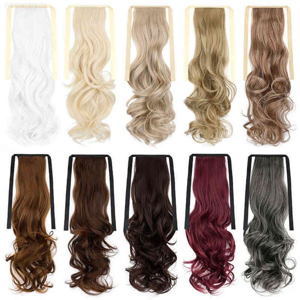 wig bandage wig curl no trace hair tail, Black