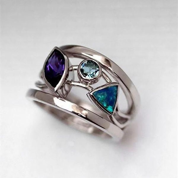 rainbow ring engagement women's wedding color trapezoidal zircon fashion finger cluster rings, Golden;silver
rainbow ring engagement women's wedding color trapezoidal zircon fashion finger cluster rings, Golden;silver