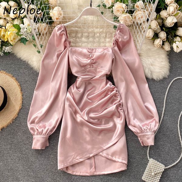 neploe vintage square collar women dresses autumn new pleated slim waist vestidos elegant sweet chic button design dress 210423, Black;gray
neploe vintage square collar women dresses autumn new pleated slim waist vestidos elegant sweet chic button design dress 210423, Black;gray