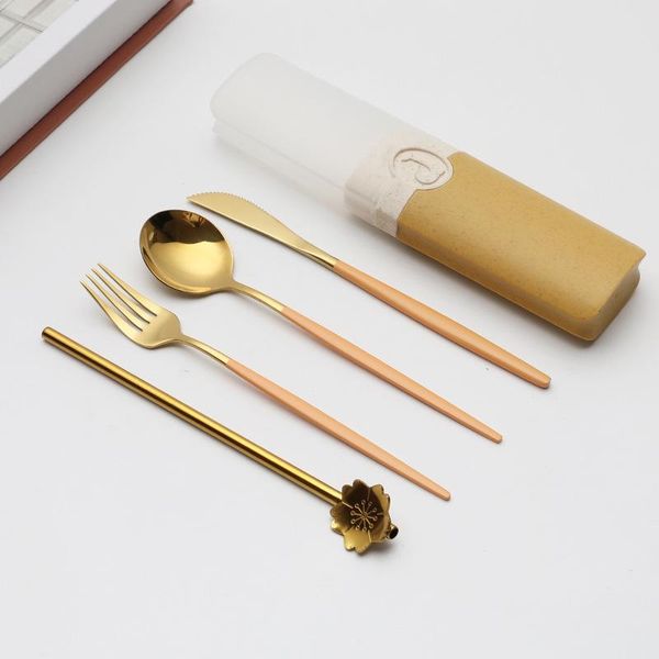 flatware sets portable reusable stainless steel dinner set spoon fork travel picnic chopsticks straw tableware cutlery with carrying box
flatware sets portable reusable stainless steel dinner set spoon fork travel picnic chopsticks straw tableware cutlery with carrying box