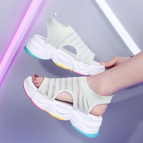 sandals women 2021 summer 5 colors thick bottom rainbow sole slip-on flat with pink platform shoes n6-126, Black
sandals women 2021 summer 5 colors thick bottom rainbow sole slip-on flat with pink platform shoes n6-126, Black