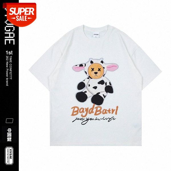 vivgae men's cow print loose round neck short sleeve t-shirt #dr0d, White;black
vivgae men's cow print loose round neck short sleeve t-shirt #dr0d, White;black