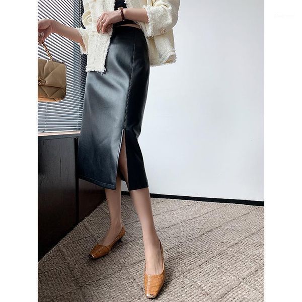 skirts 2021 autumn & winter high waist slimming front split a-line pu leather skirt simple versatile women long, Black
skirts 2021 autumn & winter high waist slimming front split a-line pu leather skirt simple versatile women long, Black