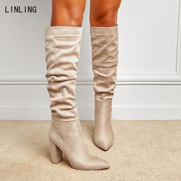 boots flock knee high women winter shoes square heel ladies folds long booties black brown 2022 footwear
boots flock knee high women winter shoes square heel ladies folds long booties black brown 2022 footwear