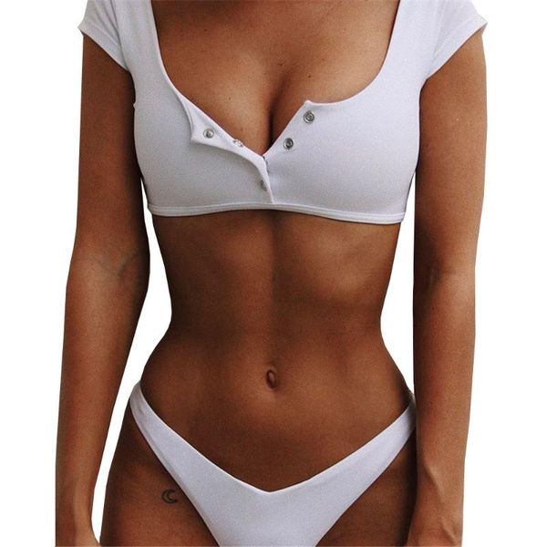 women's swimwear solid color black white bikini set beach wear swimsuit women 2 pieces stroje kapielowe damskie push up bathing suit, White;black
women's swimwear solid color black white bikini set beach wear swimsuit women 2 pieces stroje kapielowe damskie push up bathing suit, White;black