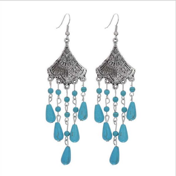 women's fan-shaped tibetan silver turquoise charm earrings gstqe036 fashion gift national style women diy earring, Golden
women's fan-shaped tibetan silver turquoise charm earrings gstqe036 fashion gift national style women diy earring, Golden