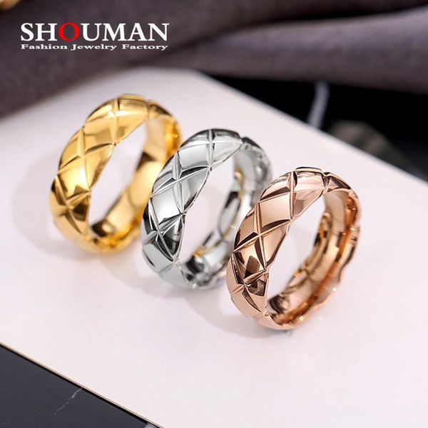 wedding rings shouman stainless steel rhombus grid ring pattern x coco wavy geometric couple jewelry men woman rose gold silver color, Slivery;golden
wedding rings shouman stainless steel rhombus grid ring pattern x coco wavy geometric couple jewelry men woman rose gold silver color, Slivery;golden