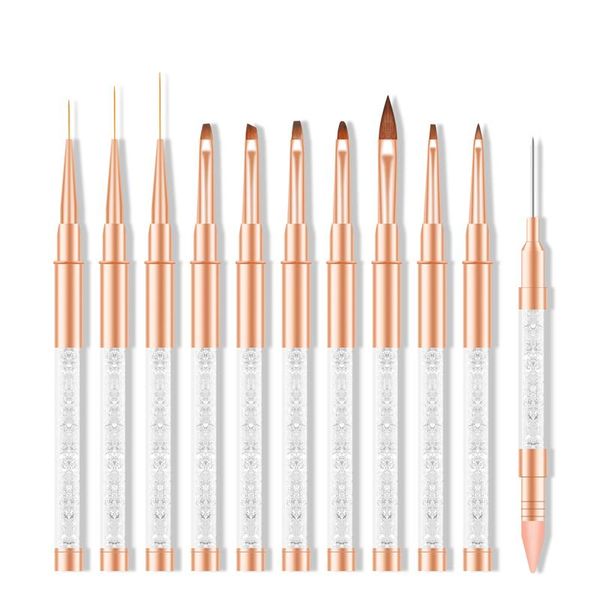 nail brushes single rose gold electroplated diamond pen painting tools crystal light therapy double point drill manicure brush, Yellow
nail brushes single rose gold electroplated diamond pen painting tools crystal light therapy double point drill manicure brush, Yellow