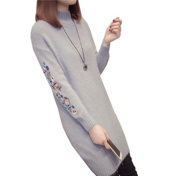 autumn winter cashmere turtleneck loose womens sweater embroidery knit warm long plus size casual female pullovers 3xl, White;black
autumn winter cashmere turtleneck loose womens sweater embroidery knit warm long plus size casual female pullovers 3xl, White;black