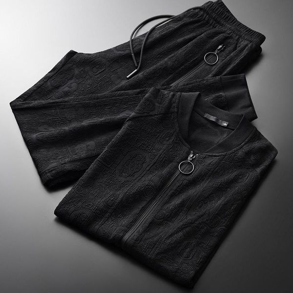 men's tracksuits classic stand collar mens sets (t-shirt+pants) luxury metal zipper short sleeve man plus size 4xl casual sport thin se, Gray
men's tracksuits classic stand collar mens sets (t-shirt+pants) luxury metal zipper short sleeve man plus size 4xl casual sport thin se, Gray
