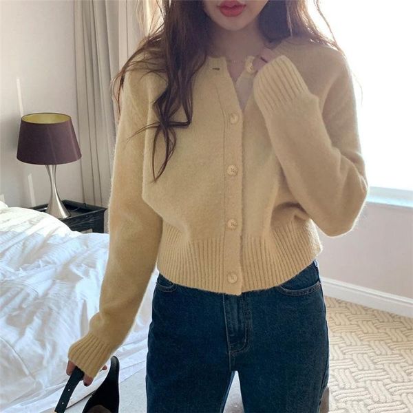 women's knits & tees fall 2021 o neck long sleeve sweater coat warm single breasted elastic knit cardigan japan style elegant fashion w, White
women's knits & tees fall 2021 o neck long sleeve sweater coat warm single breasted elastic knit cardigan japan style elegant fashion w, White