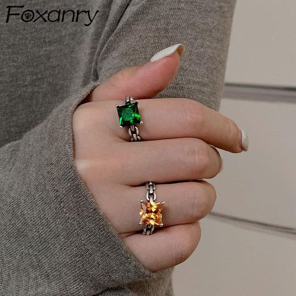 cluster rings foxanry adjustable 925 sterling silver wedding ring for women trendy elegant vintage simple sparkling green zircon bride jewel, Golden;silver
cluster rings foxanry adjustable 925 sterling silver wedding ring for women trendy elegant vintage simple sparkling green zircon bride jewel, Golden;silver