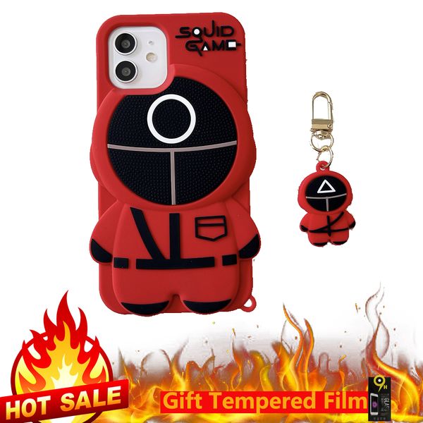 for iphone 13 12 11 pro xs max silicone soft cases x xr 6splus back cover protective shell squid games 7plus 8 plus phone case with pendant
for iphone 13 12 11 pro xs max silicone soft cases x xr 6splus back cover protective shell squid games 7plus 8 plus phone case with pendant
