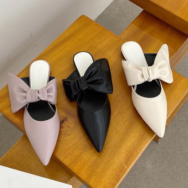slippers women pointed toe half female summer wear 2021 fashion lazy flats sandals ladies elegant bow-knot slides, Black
slippers women pointed toe half female summer wear 2021 fashion lazy flats sandals ladies elegant bow-knot slides, Black