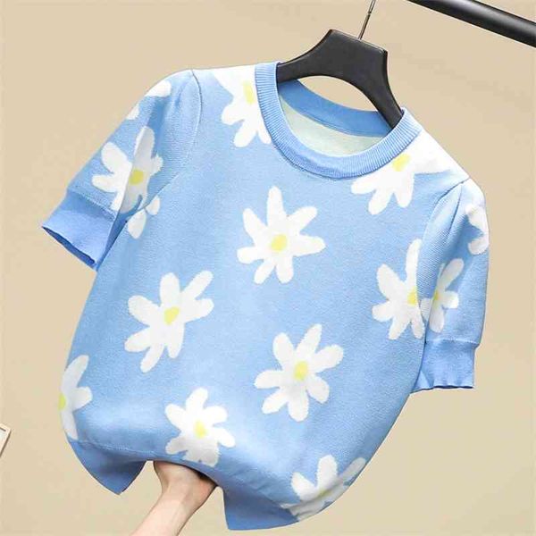 women's knits & tees 2021 arrival sleeve summer crop floral print short sweater women high waist knitted pullover zw0h, White
women's knits & tees 2021 arrival sleeve summer crop floral print short sweater women high waist knitted pullover zw0h, White