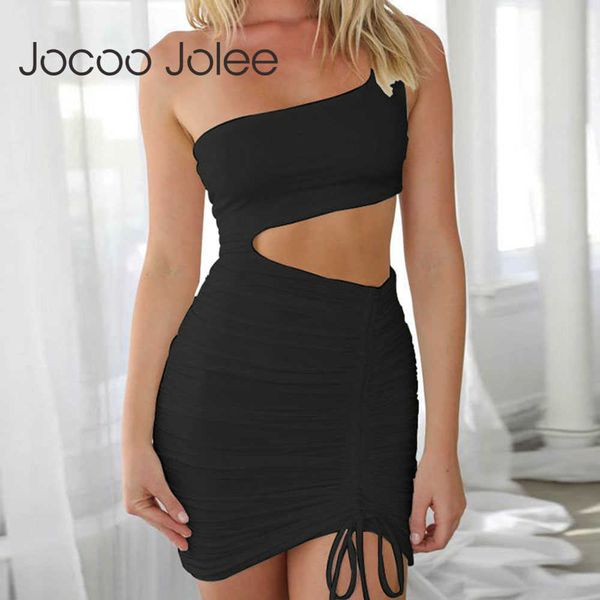 women sleeveless one shoulder hollow out bodycon mini dress elegant solid drawstring pleated wrap dress party club dress 210619, Black;gray
women sleeveless one shoulder hollow out bodycon mini dress elegant solid drawstring pleated wrap dress party club dress 210619, Black;gray