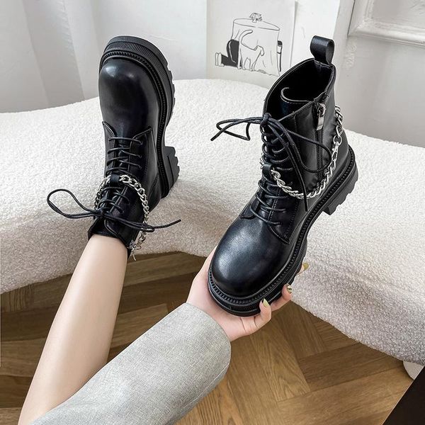 boots black platform women metal chain round toe ankle shoes chunky motorcycle botines mujer 2021
boots black platform women metal chain round toe ankle shoes chunky motorcycle botines mujer 2021