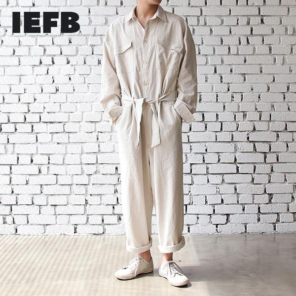 men's clothing overalls suit with belt korean fashion loose one piece single breasted turn down collar jumpsuit y4303 pants, Black
men's clothing overalls suit with belt korean fashion loose one piece single breasted turn down collar jumpsuit y4303 pants, Black