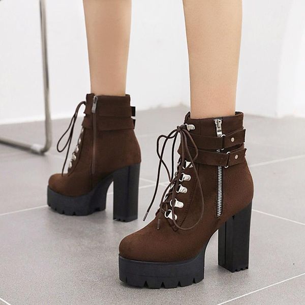 boots big size 43 women ankle flock round toe autumn winter zip buckle high heels platform shoes, Black
boots big size 43 women ankle flock round toe autumn winter zip buckle high heels platform shoes, Black