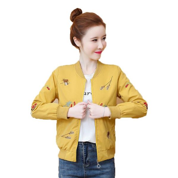 women's jackets jacket women 2021 spring and autumn korean black yellow pink style all-match casual short embroidery fashion coat gh76, Black;brown
women's jackets jacket women 2021 spring and autumn korean black yellow pink style all-match casual short embroidery fashion coat gh76, Black;brown