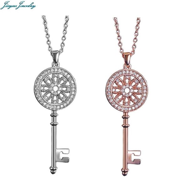 pendant necklaces fashion key shape necklace micro paved cz stone dazzling female party accessories exquisite gifts women, Silver
pendant necklaces fashion key shape necklace micro paved cz stone dazzling female party accessories exquisite gifts women, Silver