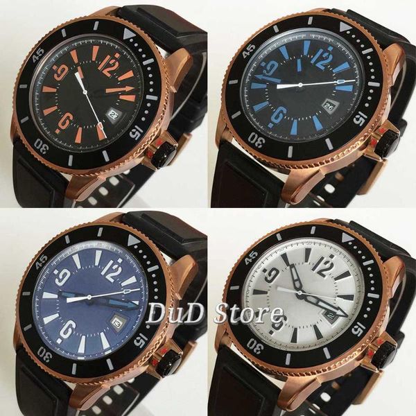 wristwatches 43mm fashion sports series black sterile dial rose gold case rubber strap automatic mechanical mens watch, Slivery;brown
wristwatches 43mm fashion sports series black sterile dial rose gold case rubber strap automatic mechanical mens watch, Slivery;brown