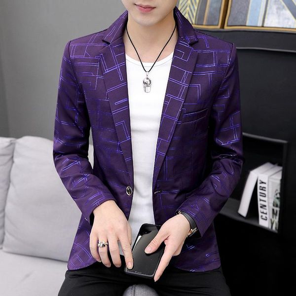 men's suits & blazers brand men blazer personality wild suit jacket fashion plaid print slim fit warm coat male 3xl, White;black
men's suits & blazers brand men blazer personality wild suit jacket fashion plaid print slim fit warm coat male 3xl, White;black