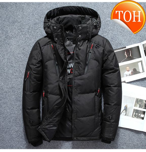 men's winter jacket thick mouth bag windproof zipper snow park overcoat solid color brand down jackets, Black
men's winter jacket thick mouth bag windproof zipper snow park overcoat solid color brand down jackets, Black